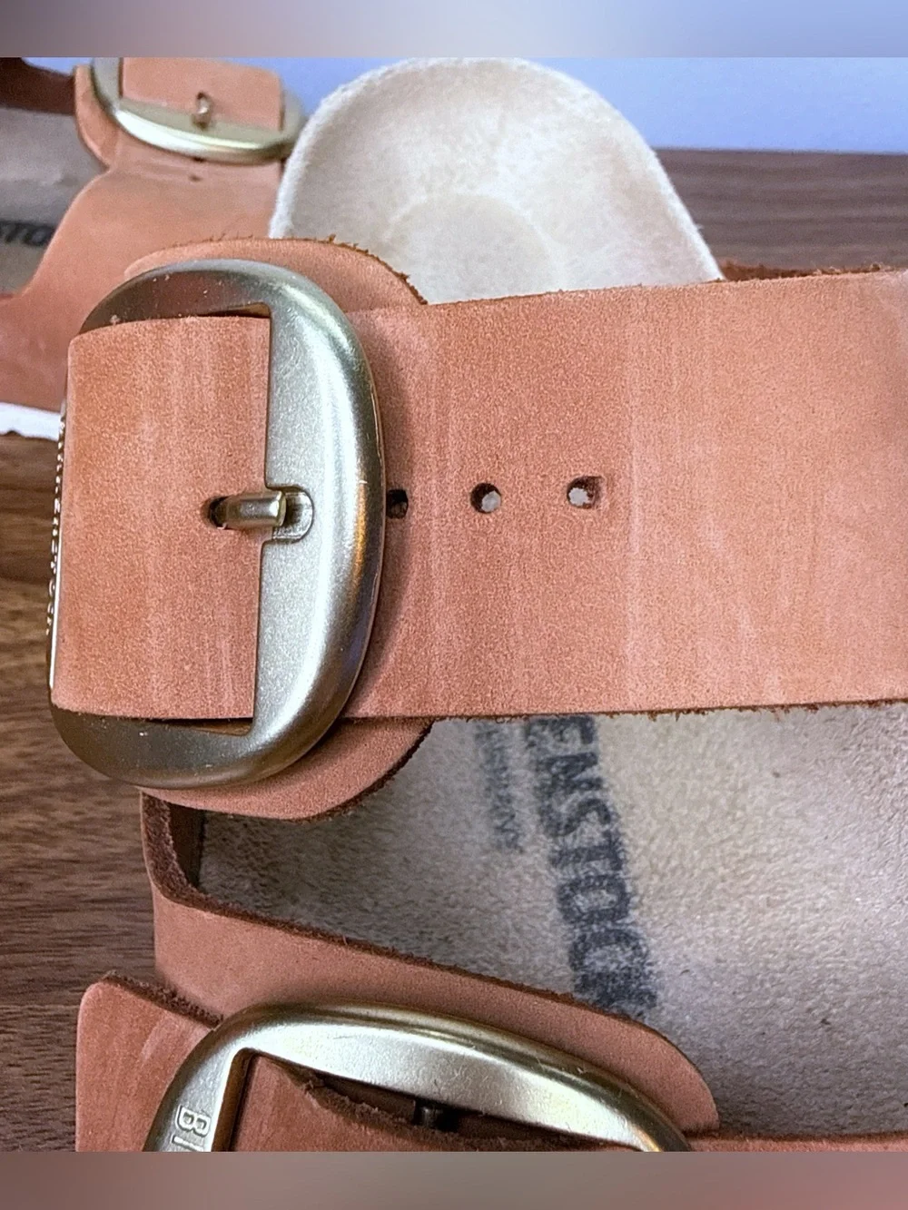Birkenstock Arizona Big Buckle Brandy Nubuck Leather Double Strap Sandals